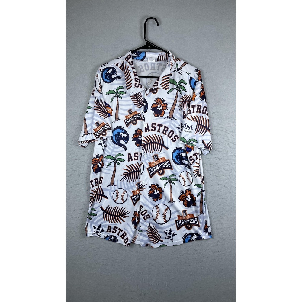 Houston Astros Shirt Mens XL White MLB Baseball 2022 World Champions‎ Hawaiian